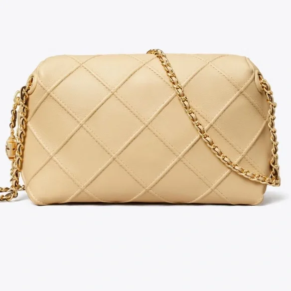 Tory Burch FLEMING SOFT CROSSBODY BAG NWT Vanilla Soft Serve - Picture 3 of 5